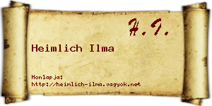 Heimlich Ilma névjegykártya